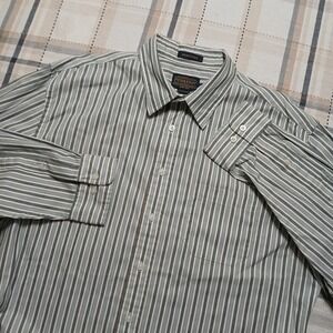 Pendelton Mens XL Bridgeport Multicolor Vertical Stripe 100% Cotton Button Shirt